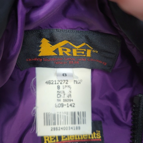 VTG REI Jacket Womens 8 Purple Water Resistant Storm Fitted Hooded Full Zip - Picture 7 of 8